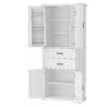 Elegant Multi Functional Storage Cabinet With Slide Rail Drawers, Adjustable Shelves - White - Image 16