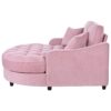 Modern Chaise Lounge Sofa Bed Upholstered Sofa Couch With Tufted Seat And Detachable Pillows For Living Room - Pink - Image 14