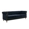 Chesterfield - Velvet Sofa 84.65" For Living Room - Black - Image 2