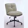 Oversize Seat Cirss Cross Chair With Wheels, Elegant Design Computer Chair, Adjustable Height 360 Degree Rolling Swivel Home Office Chair For Small Space, Dressing Room, Living Room - Gray - Image 7