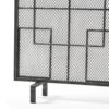 Dorothy - Modern Single Panel Iron Fire Screen With Geometric Pattern - Black / Sliver - Image 7