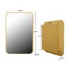 Recessed Metal Framed Medicine Cabinet With Mirror And Adjustable Shelves Wall Mirror With Storage For Bathroom - Matte Gold - Image 7