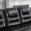 3 Seater Home Theater Recliner Manual Recliner Chair With Two Built-In Cup Holders For Living Room - Black - Image 23