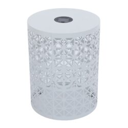 Modern Cranbrook Side Table With Solar Light Functionality - White