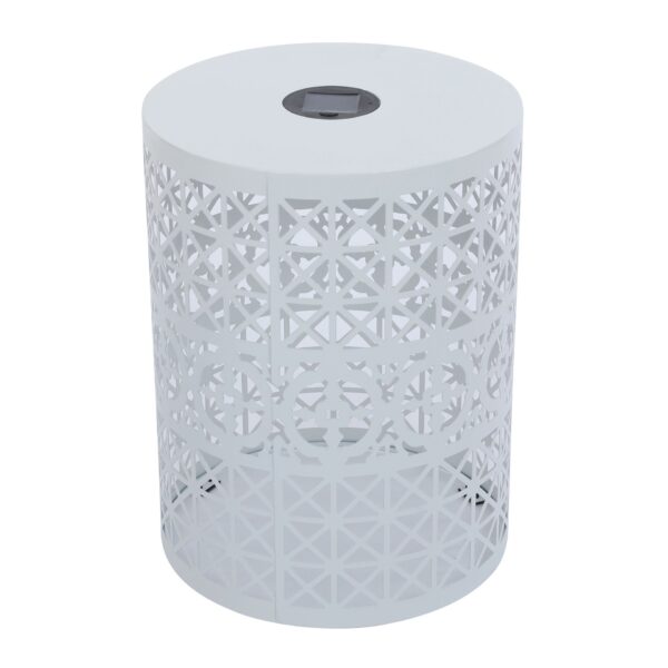 Modern Cranbrook Side Table With Solar Light Functionality - White