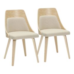 Anabelle - Mid-Century Modern Dining / Chair (Set of 2) - Natural / Cream
