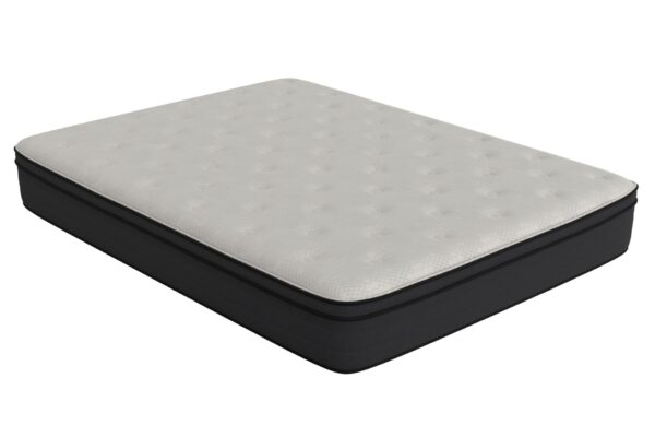 12" King Euro Top Hybrid Memory Foam Mattress - White / Black
