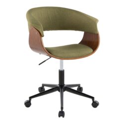 Vintage Mod - Mid-Century Modern Office Chair - Black / Walnut / Green