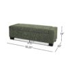 Textured Fabric Ottoman Bench With Hinged Lid - Blackish Green - Image 7