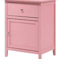 Chic Transitional Nightstand - Pink