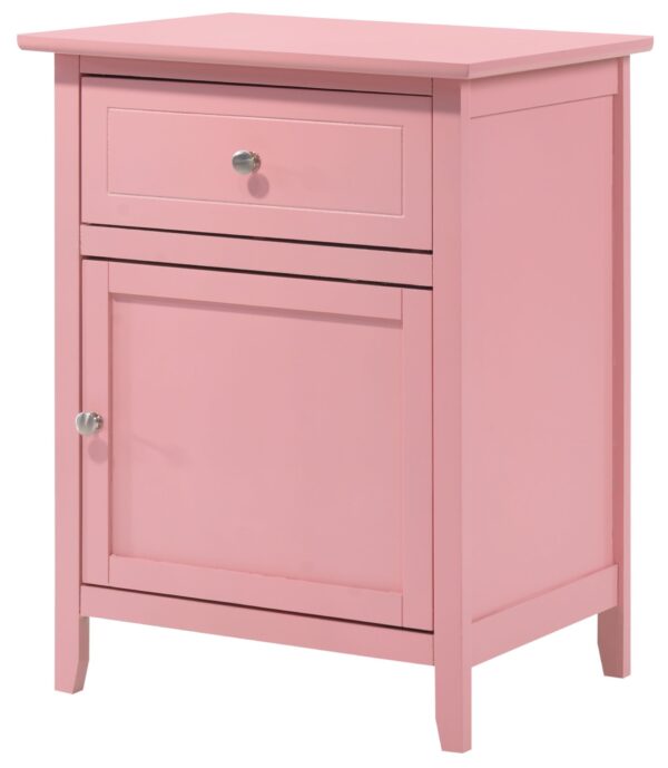 Chic Transitional Nightstand - Pink