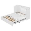 Full Size Murphy Bed With Drawer And A Set Of Sockets & USB Ports, Pulley Structure Design - White - Image 2