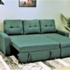 Convertible L Shaped Sectional Sleeper Sofa Bed, Saving Pull Out Couch - Teal - Image 11