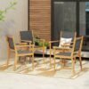 Cordoba - Dining Chair Set With Acacia Wood Frame And Textilen Upholstery (Set of 2) - Teak - Image 6