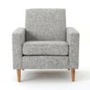 Nebulize - Upholstered Fabric Club Chair With Button Tufted And Square-Off Arm And Back - Light Gray - Image 4