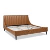 Aspen - King Vertical Tufted Headboard Platform Bed Set - Caramel Tan Brown - Image 3