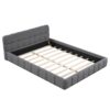Queen Size Upholstered Platform Bed With Thick, Grounded Bed With Solid Frame - Gray - Image 3