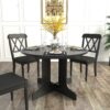 Dining Table For Farmhouse Kitchen Expandable Oval Table Top With Removable Leaf Trestle X Shaped Base - Black - Image 8
