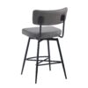 Retro Swivel Counter Stools (Set of 2) Counter Stools With Iron Frame, Sponge Cushion, Footrest, Suitable For Kitchen - Gray - Image 9