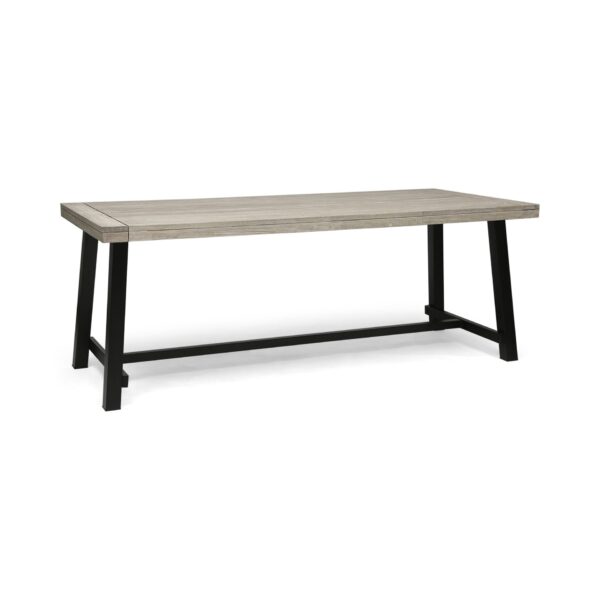 Equilibrium - Outdoor Dining Table With Slat Top Table - Gray