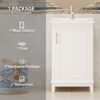 Modern Small Bathroom Vanity Cabinet With Ceramic Basin, Ample Storage, 1 Soft-Close Door - White - Image 11