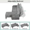 Convertible Futon Sofa Bed Futon Sofa Couch With An Adjustable Backrest, A Reversible Chaise Lounge And 2 Removable Armrest Pillows For Living Room - Gray - Image 4