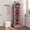 360 Rotating Shoe Cabinet 6 Layers - Pink - Image 2