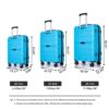 Hardshell Suitcase Spinner Wheels Pp Luggage Sets Lightweight Suitcase With Tsa Lock, 3 Piece Set (20/24/28) - Light Blue - Image 3