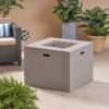 Aidan - Square Fire Pit 40, 000 Btu Magnesium Oxide - Light Gray - Image 6