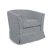 Zeniqua - Upholstered Swivel Chair With Loose Cover - White - Black - Image 5