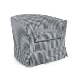Zeniqua - Upholstered Swivel Chair With Loose Cover - White - Black