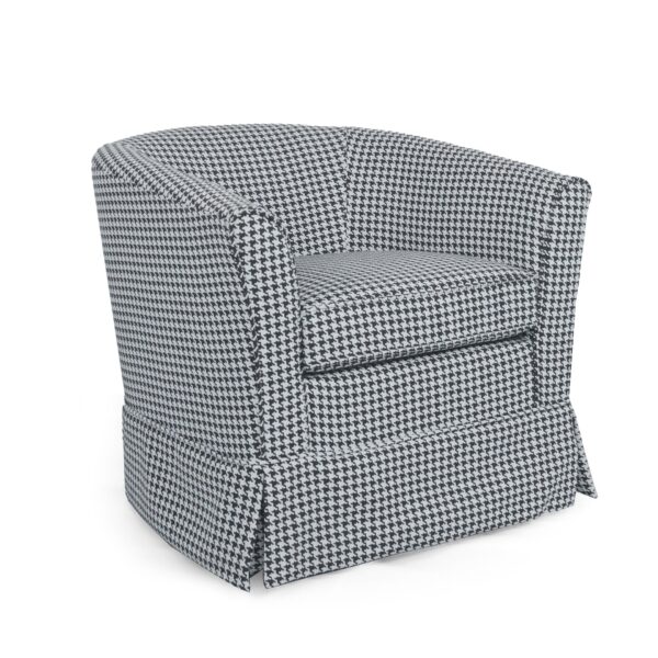 Zeniqua - Upholstered Swivel Chair With Loose Cover - White - Black