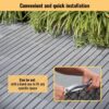 30 Piece Interlocking Deck Tiles Striped Pattern, Square Acacia Hardwood Outdoor Flooring For Patio, Bancony, Pool Side - Light Gray - Image 31