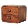 Mini Curved Wall Mounted Bedside Table - Brown - Image 3