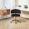 Modern Home Office Desk Chair With Adjustable Height And Swivel Wheels - Black - Image 4