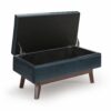 Owen - Small Rectangular Storage Ottoman - Distressed Dark Blue - Image 2