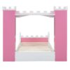 Castle Shaped Bed With Storage Shelf, Dreamy Twin Size Platform Bed For Kids Bedroom - Pink / White - Image 8