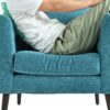 Accent Chair, Boucle Chair, Barrel Chair, Fabric Armchair Club Chair, Upholstered Arm Chair With Solid Wood Legs, Waist Pillow, Padded Single Chair For Living Room / Bedroom / Study / Waiting Room - Teal - Image 11