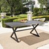 Rolando - Outdoor Aluminum Dining Table With Steel Frame - Gray / Black - Image 2