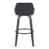 Daniella - Contemporary Fixed Height Barstool With Swivel With Round Footrest (Set of 2) - Walnut / Black - Image 5