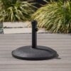 Stylish Concrete Umbrella Base With Iron Support Pole - Black - Image 5