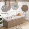 Shoe Storage Bench Entryway Shoe Cabinet Storage Ottoman With Padded Seat Cushion And Double Doors For Entryway, Hallway And Bedroom - Light Gray - Image 7