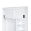 Modern Entryway Bench With Coat Rack, 3 Shelves And Drawers, 3 Sturdy Hooks, Wide Hall Tree With Storage Bench For Hallway - White - Image 17