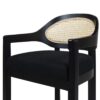 Americana - Mid-Century Modern Cane Back Bar Stool - Jet Black - Image 5