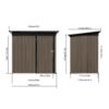 Garden Sheds 5FtX4Ft Outdoor Storage Sheds Brown / Black - Image 6