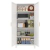 2 Shapely Doors Cabinet, Metal Storage Cabinet With Doors And Adjustable Shelves, For Bedroom, Living Room, Kitchen - White - Image 5