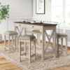 Console Table With 4 Stools - Antique White - Image 5