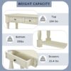 Console Table Long Console Table With Drawers And Shelf For Entryway, Hallway, Living Room - Antique White - Image 7