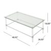 Ultra Modern Rectangle Coffee Table With Tempered Glass Surface - Clear - Image 2