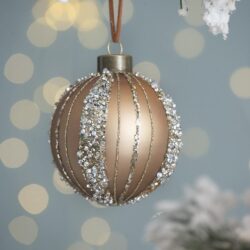 Christmas Ball Ornaments, Decorative Hanging Ball Christmas Tree Ornaments For Holiday Party Decorations (Set of 4) - Gold
